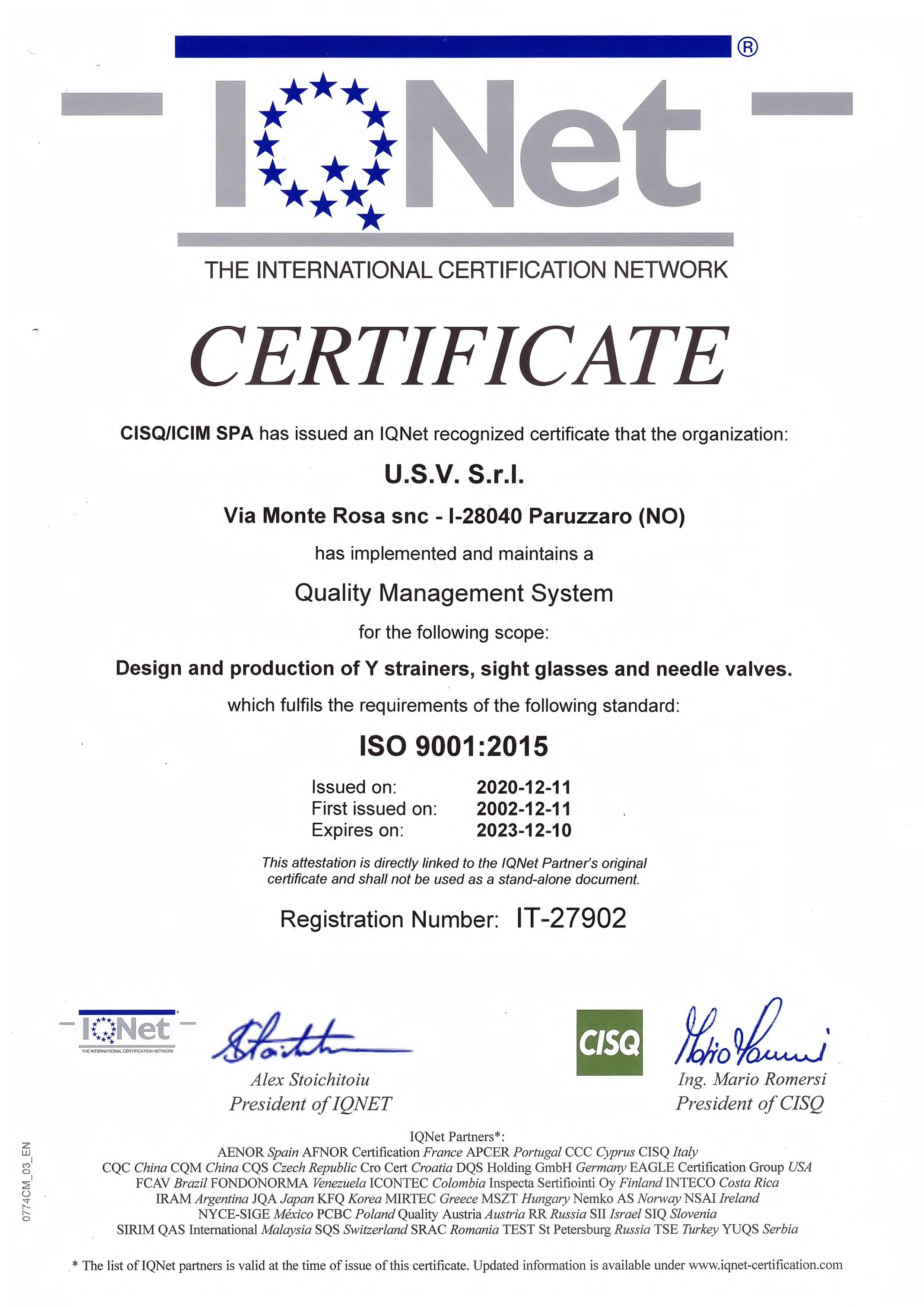 certificazione ISO 9001 ICIM